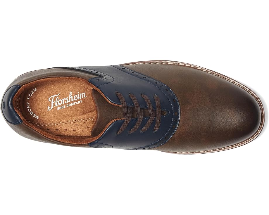 Florsheim Kids мальчиковые оксфорды Vibe Jr с седлом и стелькой из Memory Foam