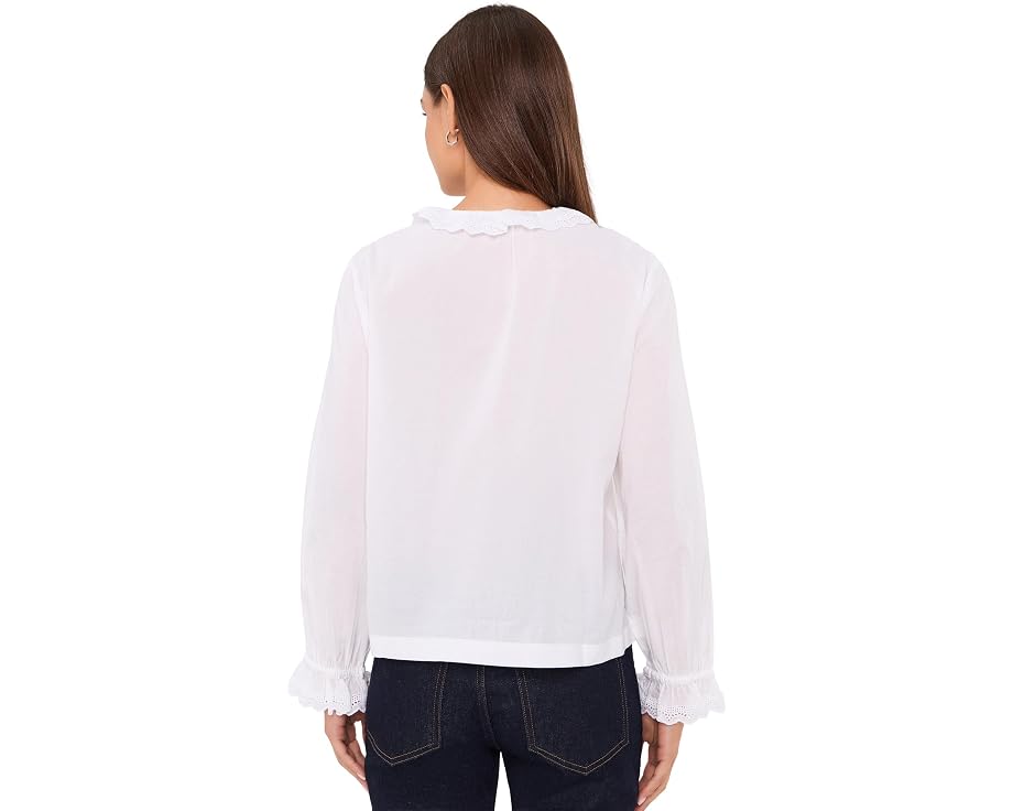 Madewell Ruffled Pintuck Top с высоким воротом