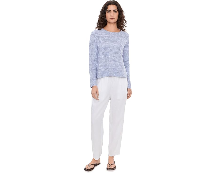 Свитер Eileen Fisher с круглой горловиной из узловатой смеси органического льна и хлопка