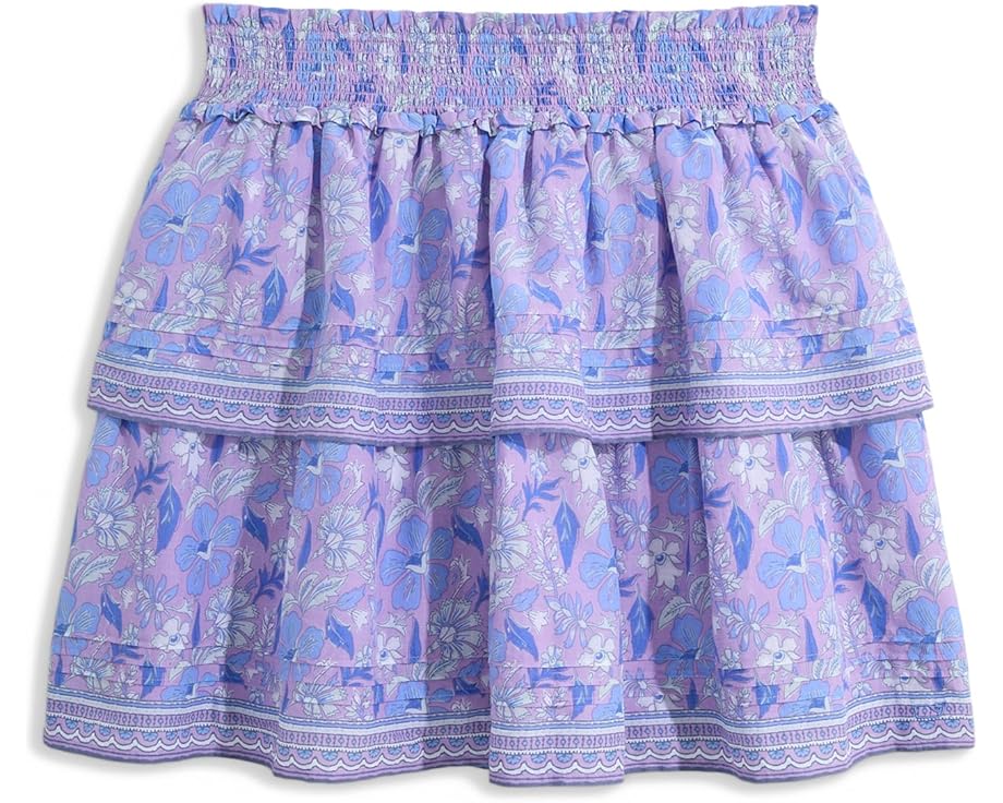 Юбка Vineyard Vines Kids Gemma с защипами и цветочным принтом