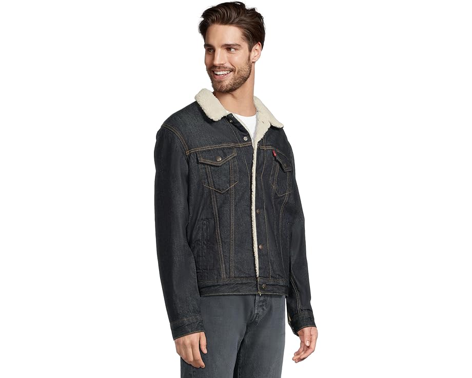 Джинсовая куртка Relaxed Fit Plaid Trucker с подкладкой из искусственного меха Levi's®