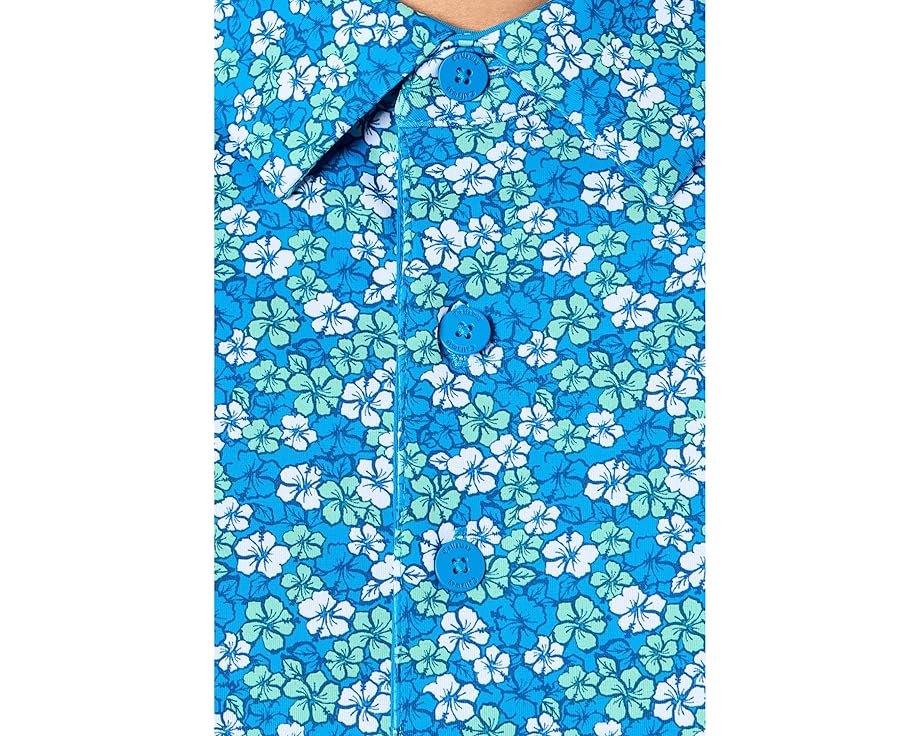 Поло Callaway с принтом гибискуса Brilliant Blue