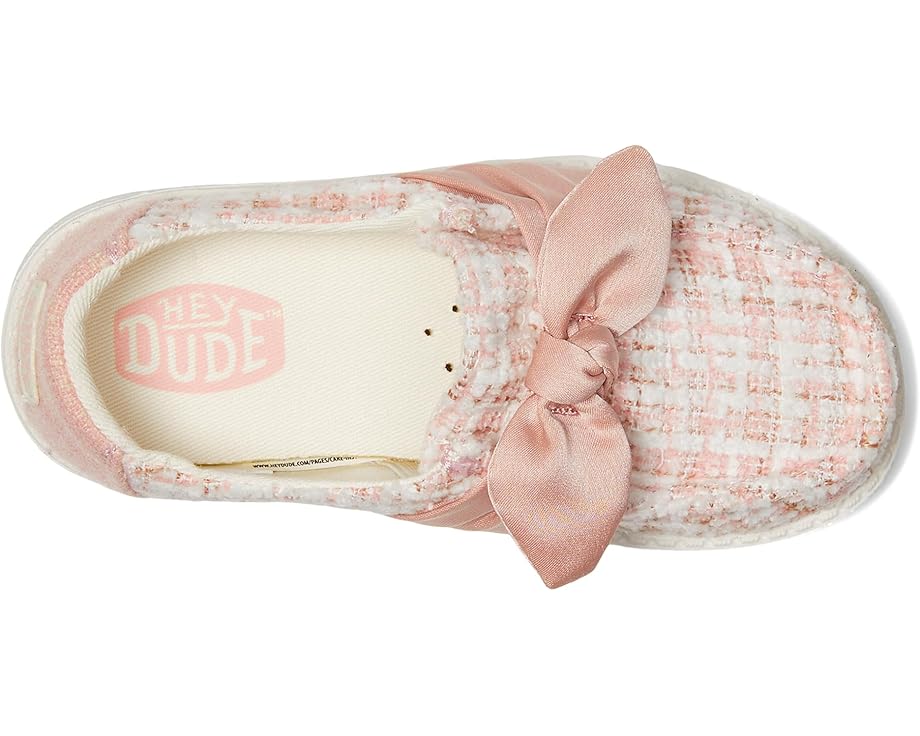 Hey Dude Kids Wendy Bow Tweed детские слипоны из твида с атласным бантом