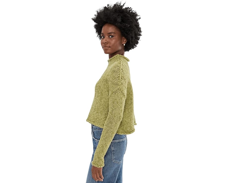 Свитер Free People Opal из хлопка с отворотом на горловине и пониженными плечами