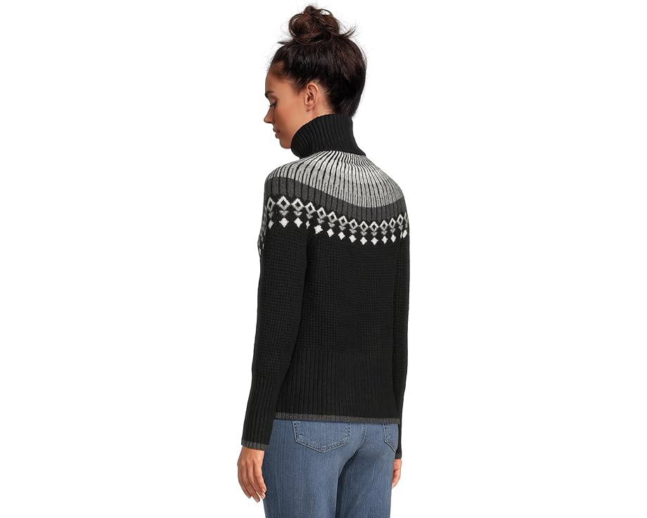 Свитер Supersoft с вафельной вязкой, высоким воротником и узором Fair Isle L.L.Bean