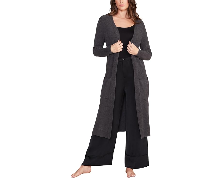 Длинный кардиган Barefoot Dreams CozyChic Ultra Lite с ребристой вязкой