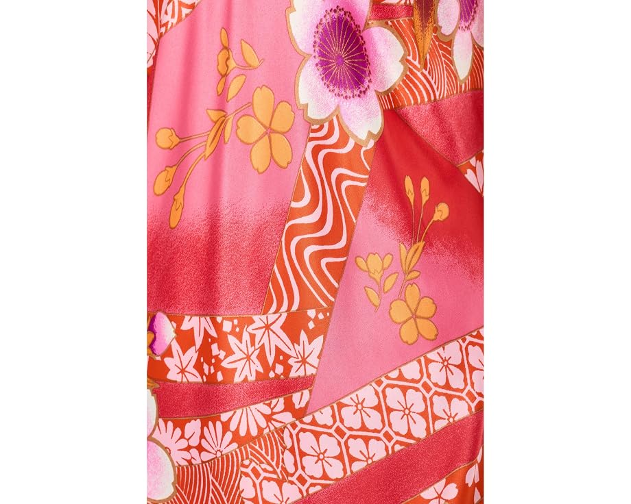 Платье Natori Magnolia Printed Satin Gown из атласа с принтом магнолии