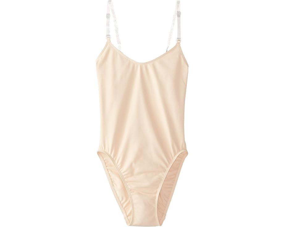 Camisole Leotard with Clear Transition Straps, Nude, Large