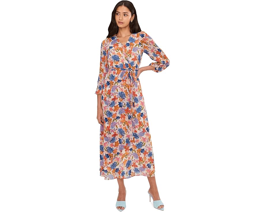Платье-макси Vince Camuto с запахом и объемными рукавами
