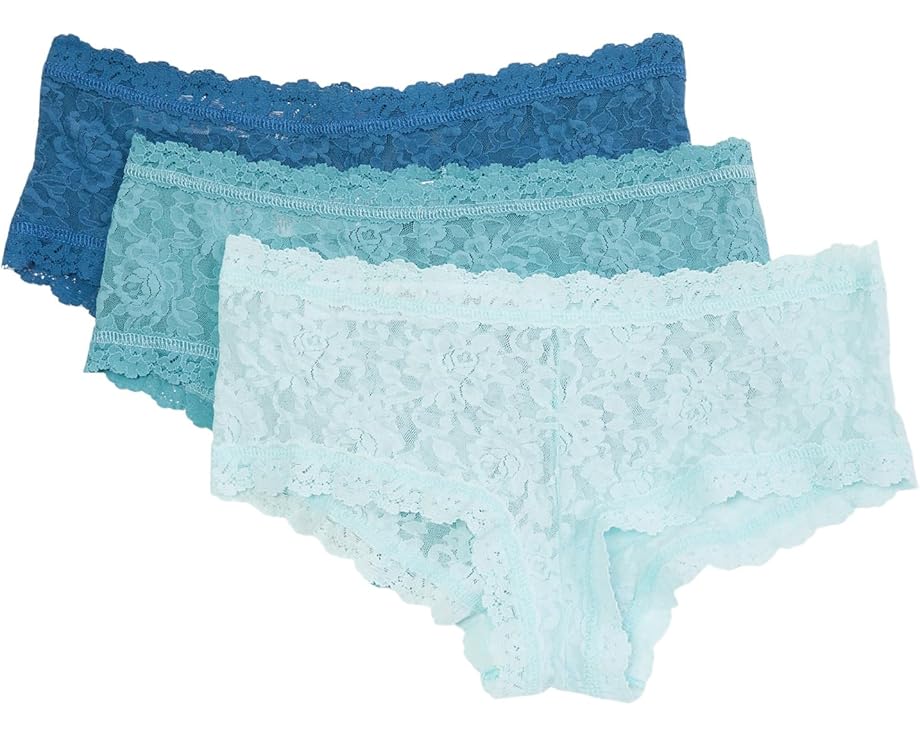 Трусы бойшорт Signature Lace 3 штуки Hanky Panky кружевные с завышенной талией