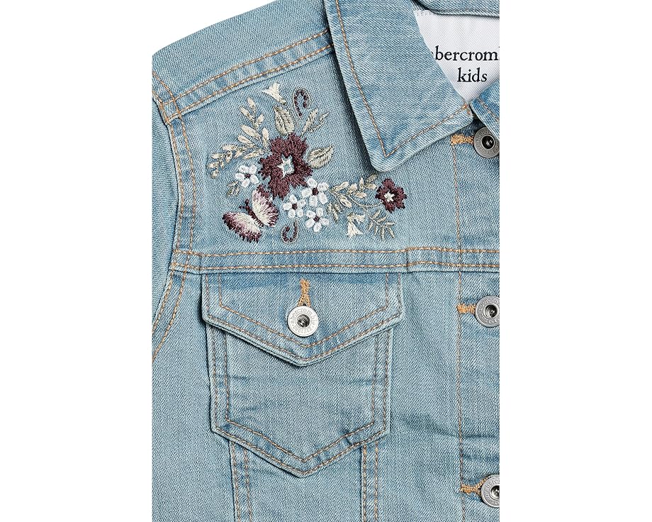 Джинсовая куртка с вышивкой abercrombie kids для детей