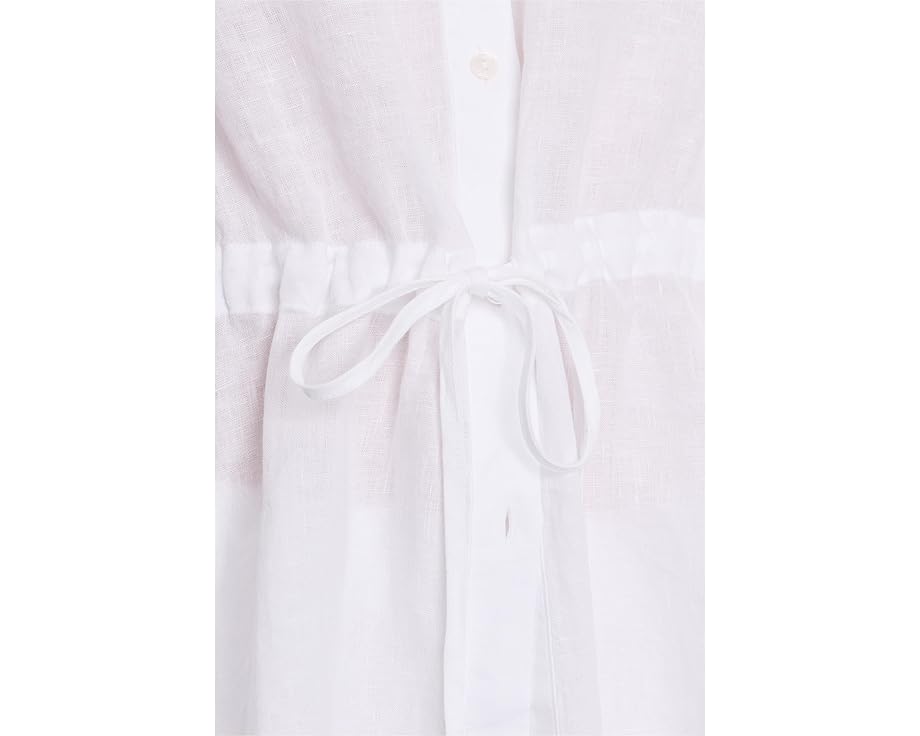 Органическая льняная длинная рубашка с завязками Eileen Fisher