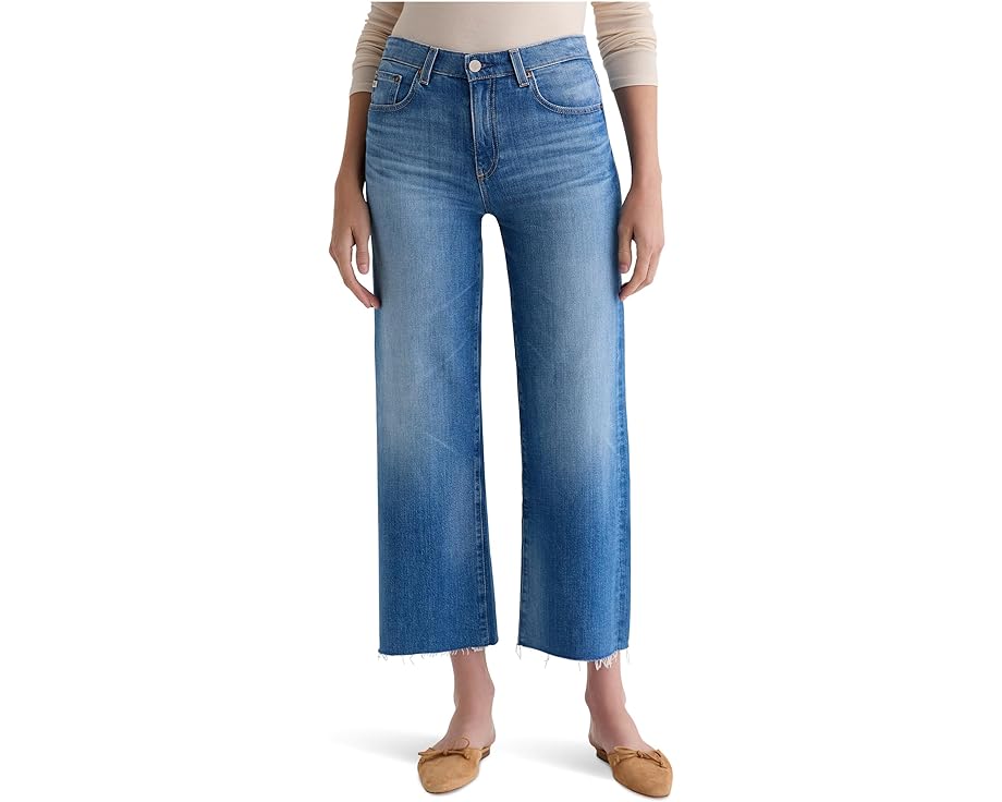 Джинсы AG Jeans Saige Mid Rise Wide Leg Crop укороченные с расклешенным низом