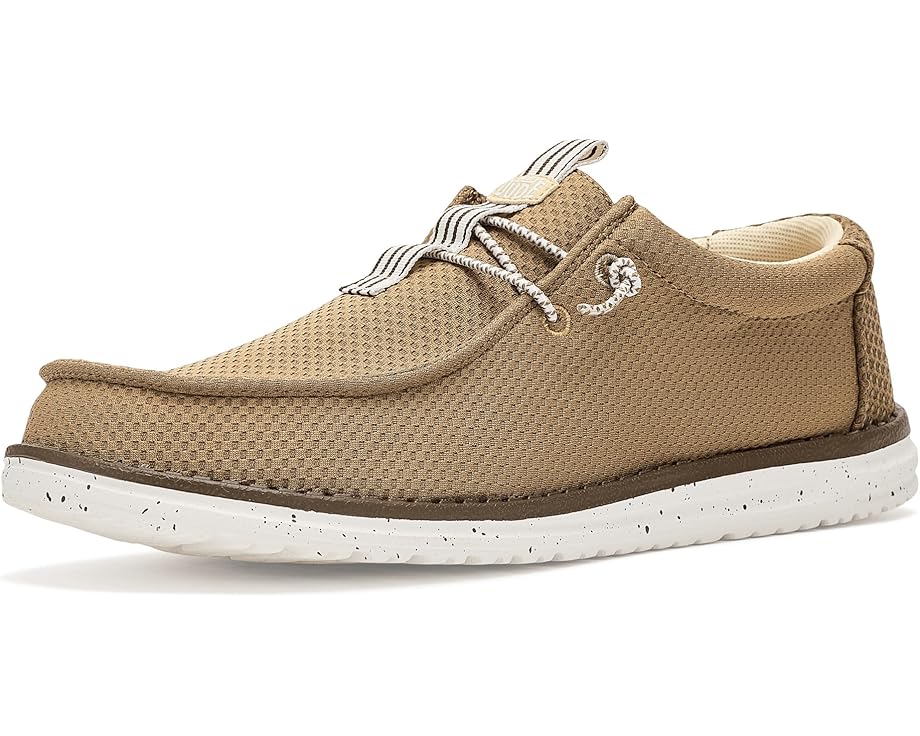 Кроссовки Wally Mesh Neutrals от Hey Dude текстильные с удобной шнуровкой