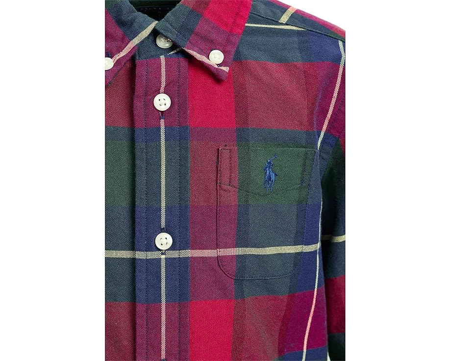 Рубашка Polo Ralph Lauren Kids из хлопкового оксфорда в клетку для малышей