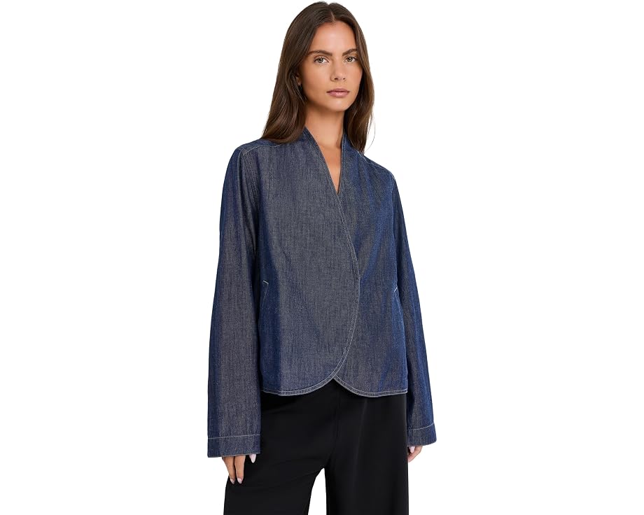 Куртка Eileen Fisher Lightweight Organic Cotton Denim Curved Front джинсовая