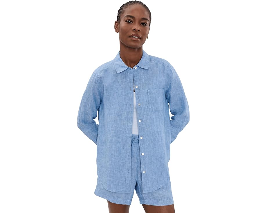 Расслабленная рубашка Tommy Bahama с длинным рукавом из льна для отдыха на побережье