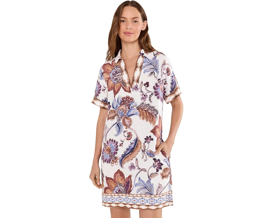 Платье Mesa Shores Short Sleeve Shift Dress от Tommy Bahama с ярким цветочным принтом