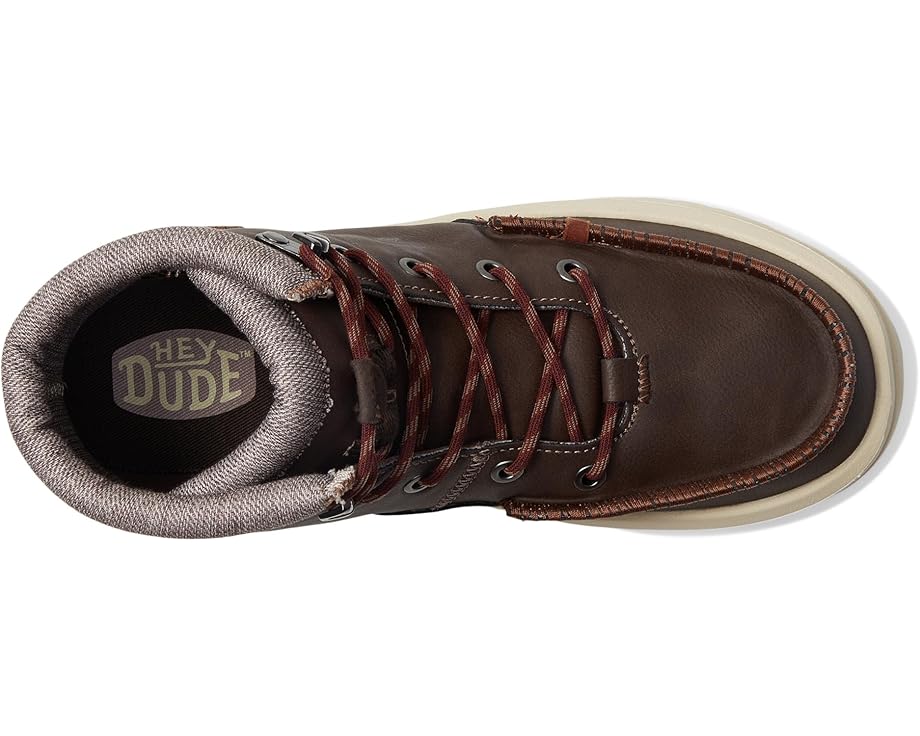 Детские ботинки Hey Dude Bradley Classic на шнурках с кожаным верхом и стелькой Memory Foam