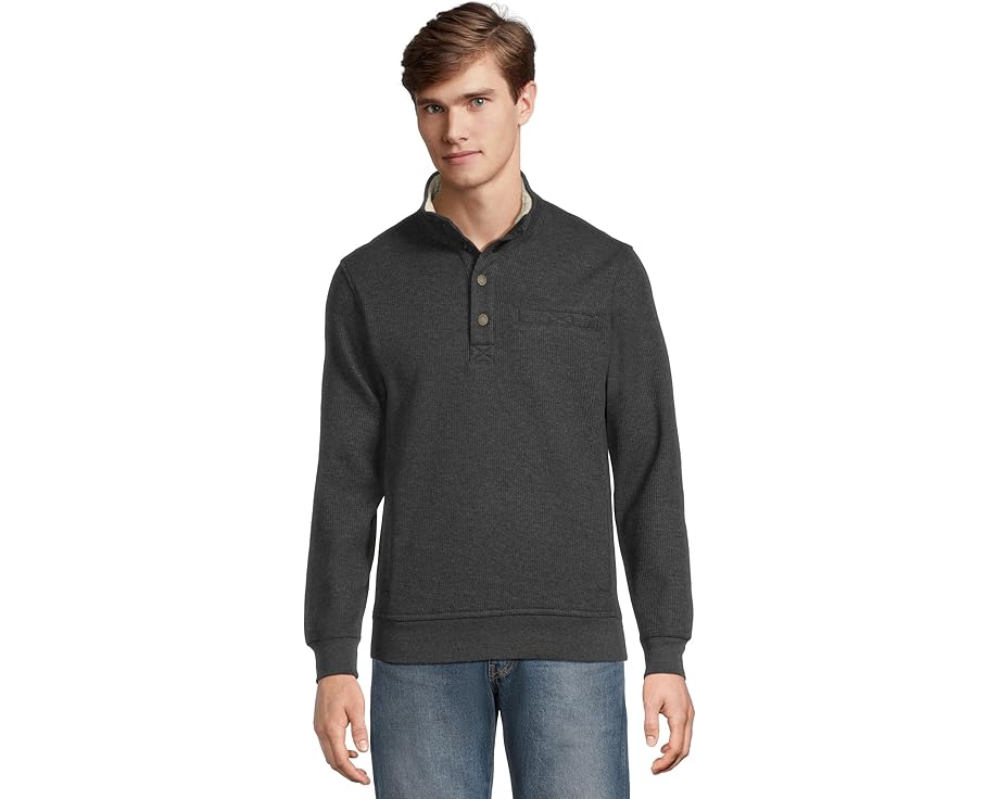 Толстовка Katahdin Iron Works Bonded Waffle Fleece от L.L.Bean со стойкой и застежкой на кнопках