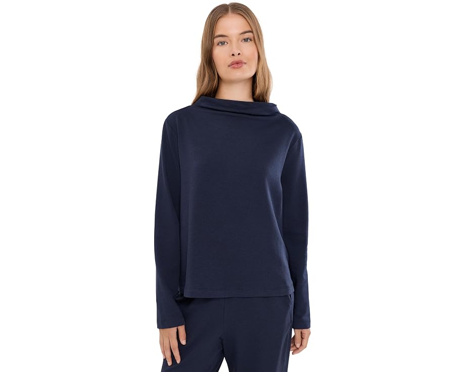 Cozy Brushed Terry Hug Funnel Neck Top