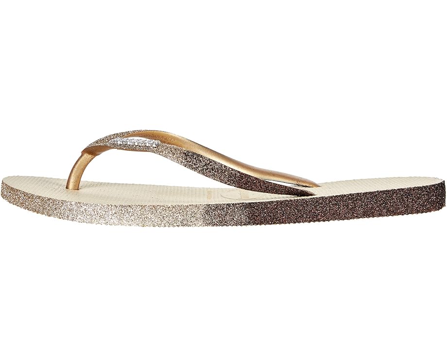 Блестящие шлепанцы Havaianas Slim Sparkle с блестками на подошве и ремешках