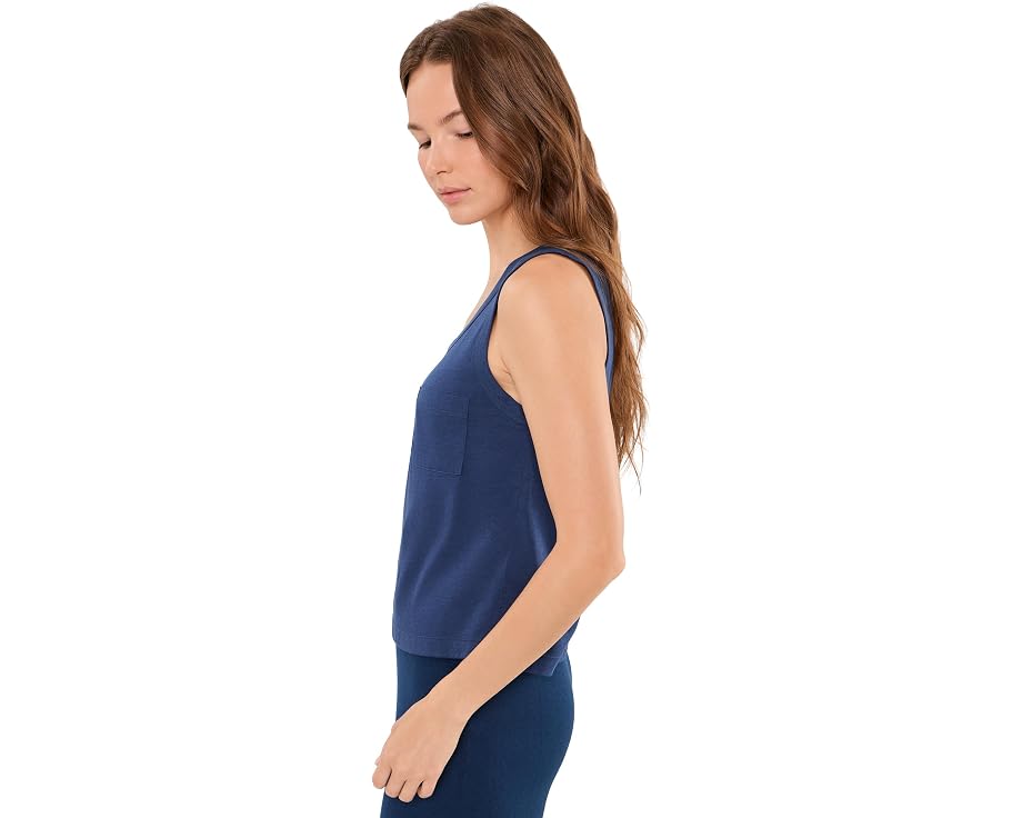 Топ Eberjey Aloe Cotton Tank из хлопка с алоэ синего цвета