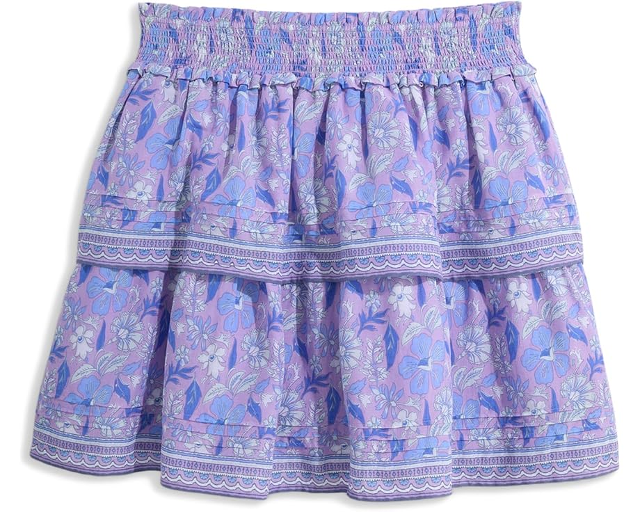 Юбка Vineyard Vines Kids Gemma с защипами и цветочным принтом