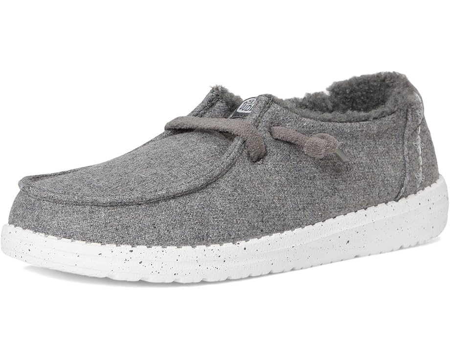 Детские лоферы Hey Dude Kids Wendy Wool Cozy из шерсти с искусственным мехом