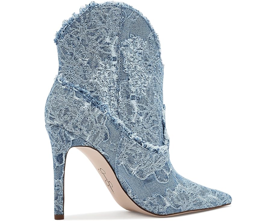 Ботильоны на каблуке Plitee 3D Floral Denim от Jessica Simpson с цветами