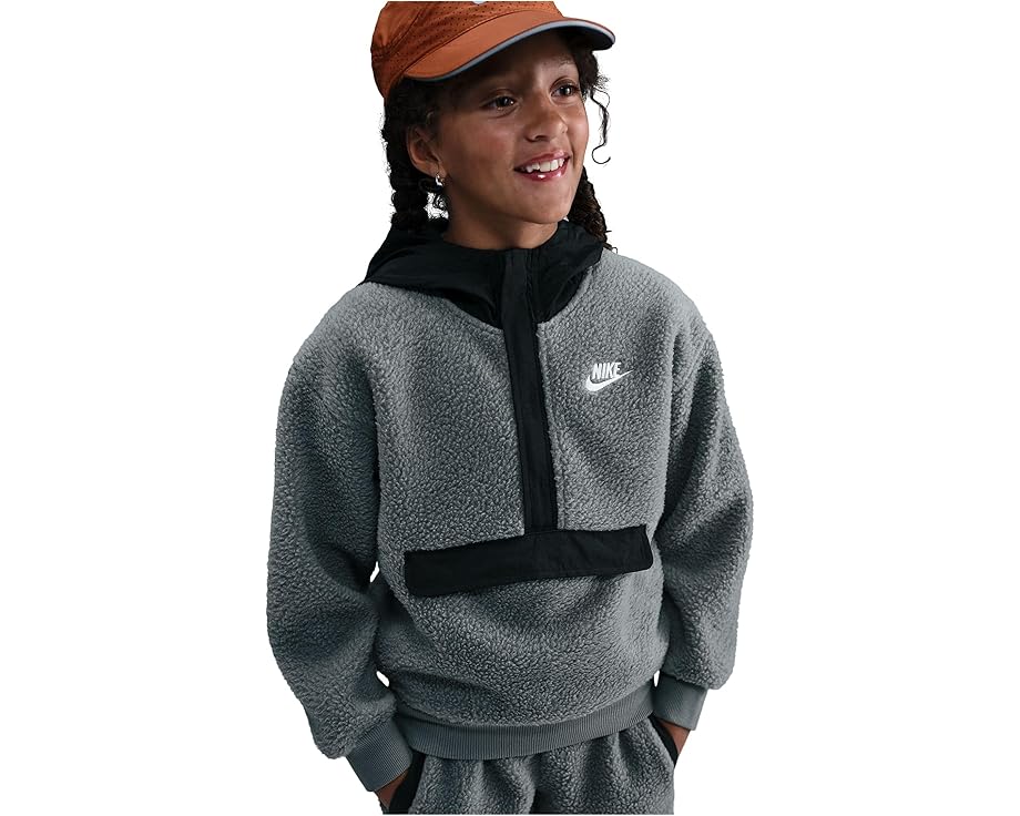 Детское худи Nike Kids Club Fleece с молнией на четверть и свободным кроем
