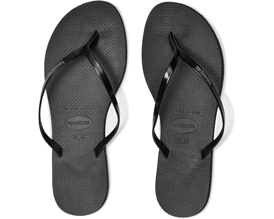 Havaianas You Metallic Flip Flop Sandal с глянцевым верхом и амортизирующей стелькой