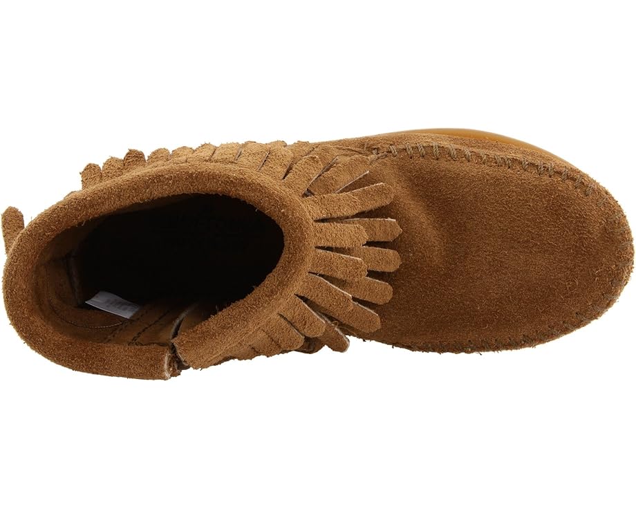 Ботильоны Side Zip Double Fringe от Minnetonka Kids с бахромой и молнией
