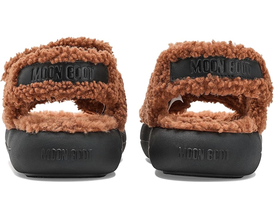 Сандалии Shearling с открытым носком и овчиной от MOON BOOT
