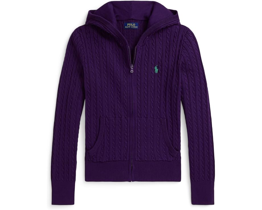Детская хлопковая флисовая кофта на молнии Mini-Cable Polo Ralph Lauren