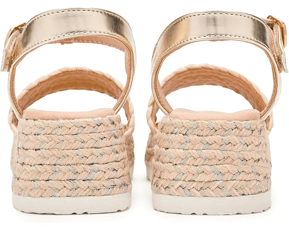 Детские сандалии Mia Kids Zhara на металлизированной танкетке с плетеным верхом