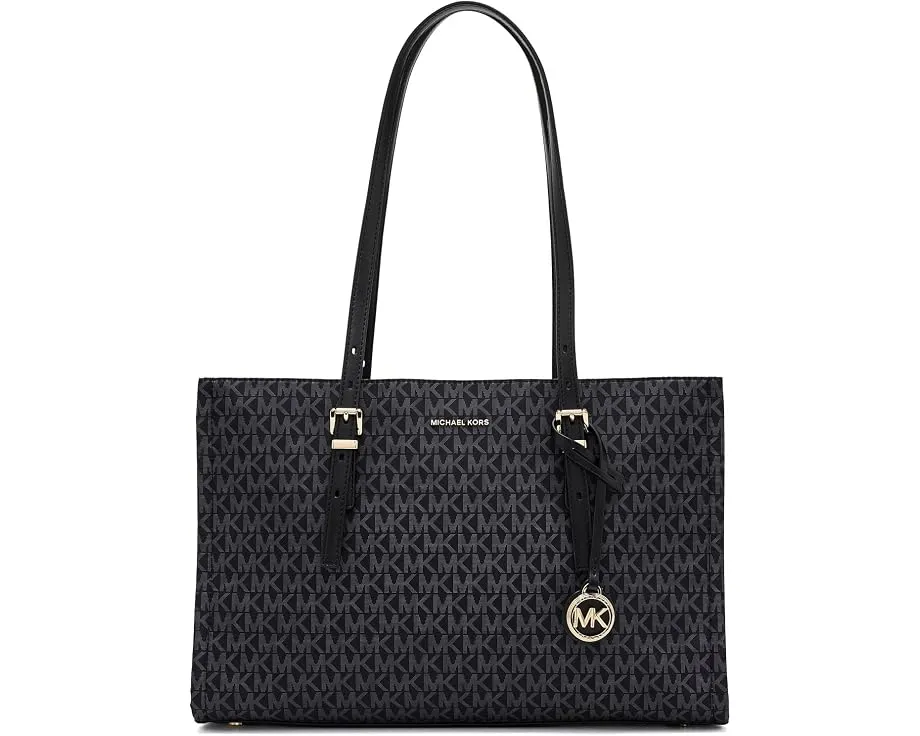 Тоут MICHAEL Michael Kors Zadie Medium с принтом MK и золотой фурнитурой