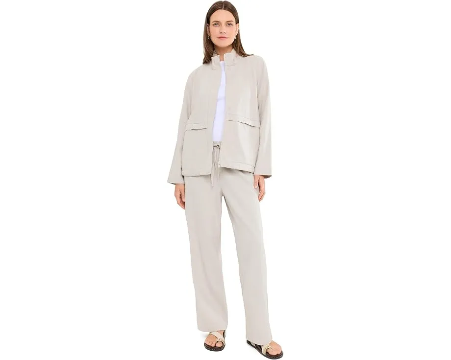 Белые удлиненные прямые брюки Eileen Fisher из льна и органического хлопка