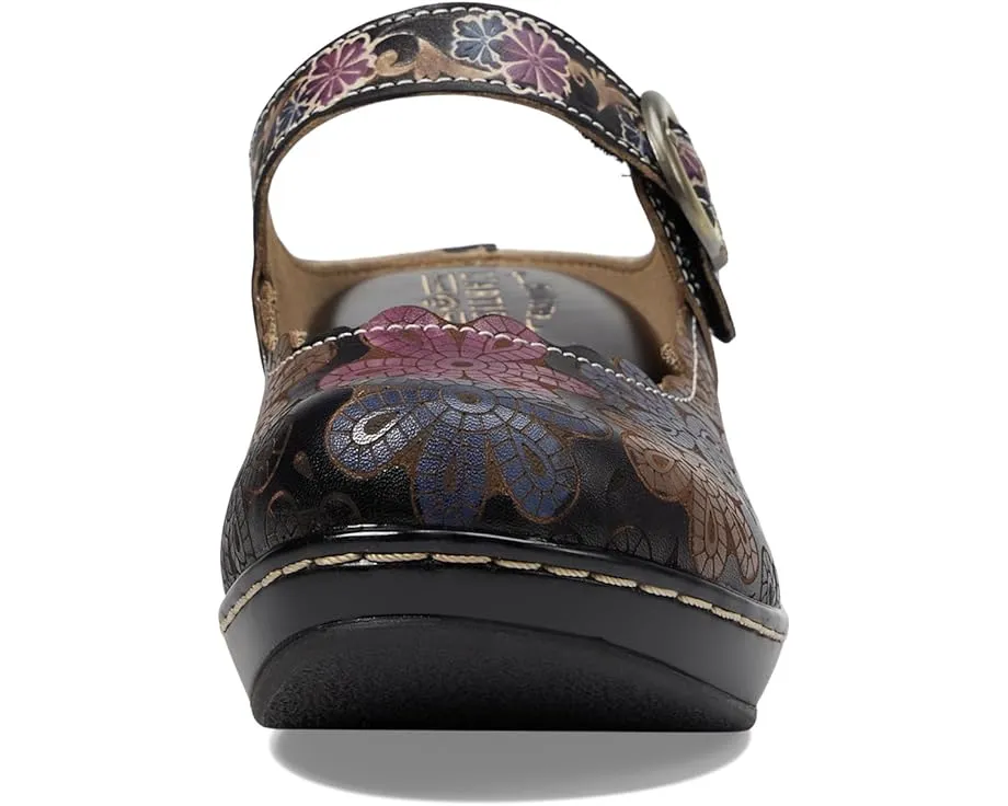 L'Artiste by Spring Step Сабо Flochino с ручной росписью и ремешком