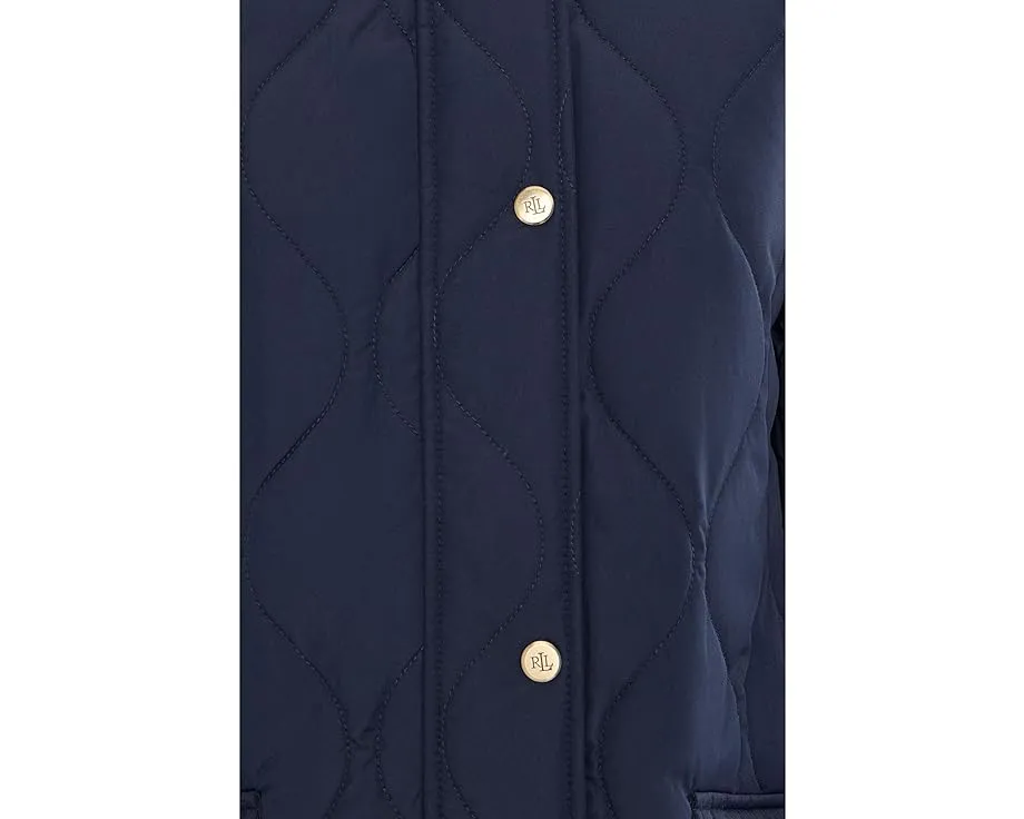 Куртка Lauren Ralph Lauren Onion Quilt Chambray Collar с водоотталкивающим покрытием