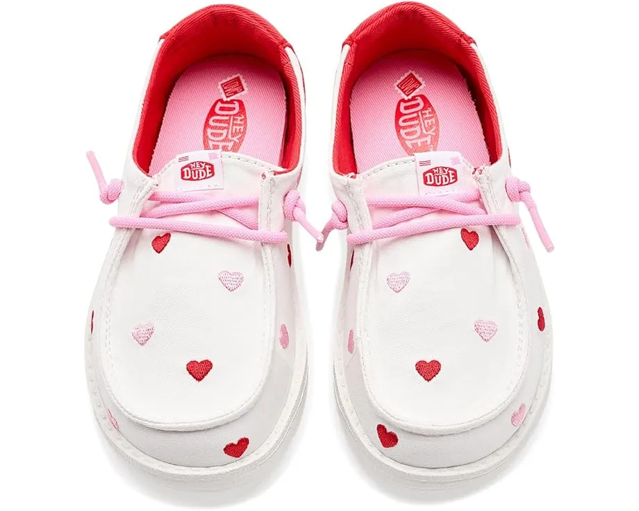 Hey Dude Kids Детские туфли Wendy Embroidered Hearts с вышитыми сердцами на хлопковом верхе