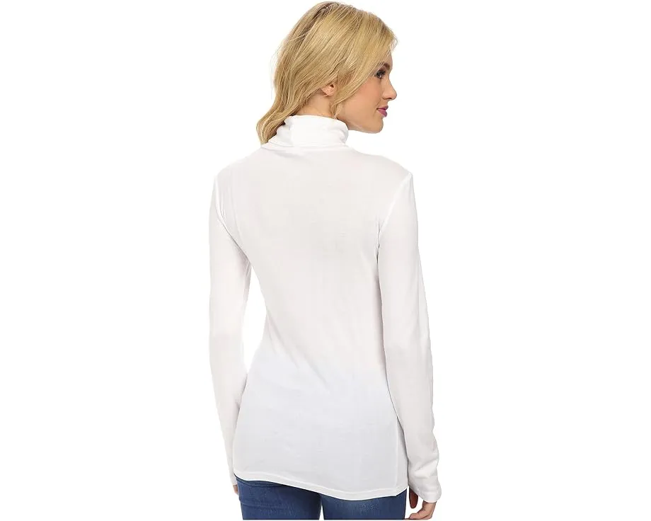 Классический топ Splendid с длинными рукавами и круглым вырезом из хлопка Supima