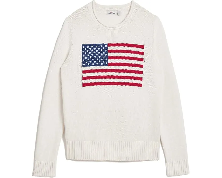 Детский свитер с воротником-хомутом от Vineyard Vines с флагом США