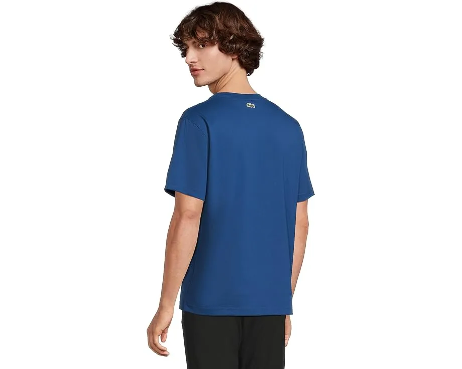 Футболка Lacoste Classic Fit Cotton Print с принтом и вышитым крокодилом