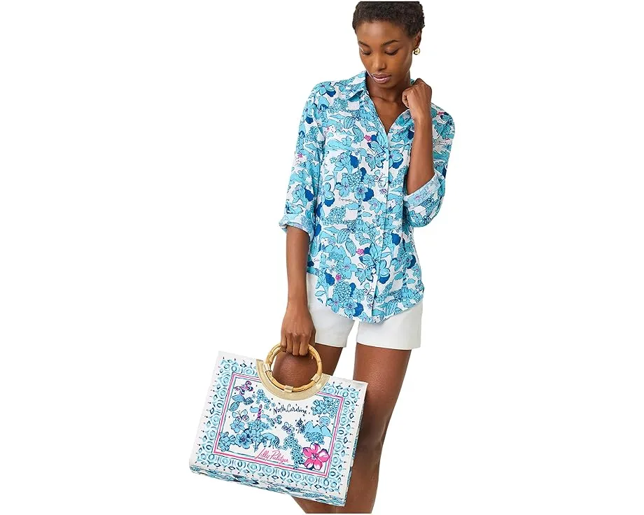 Рубашка Sea View Button Down от Lilly Pulitzer льняная