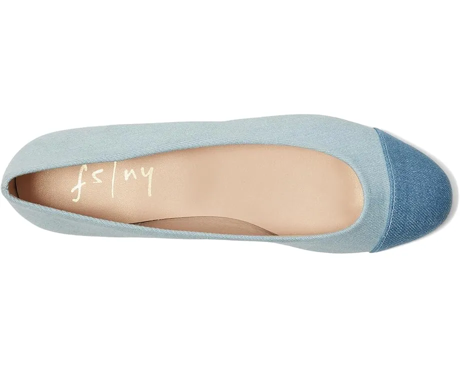 Балетки Nina от French Sole из денима с круглым носком и кожаной подошвой