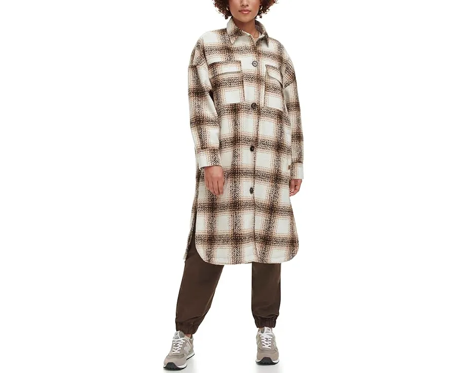 Levi's удлиненная рубашка-куртка Long Length Wool Blend в клетку