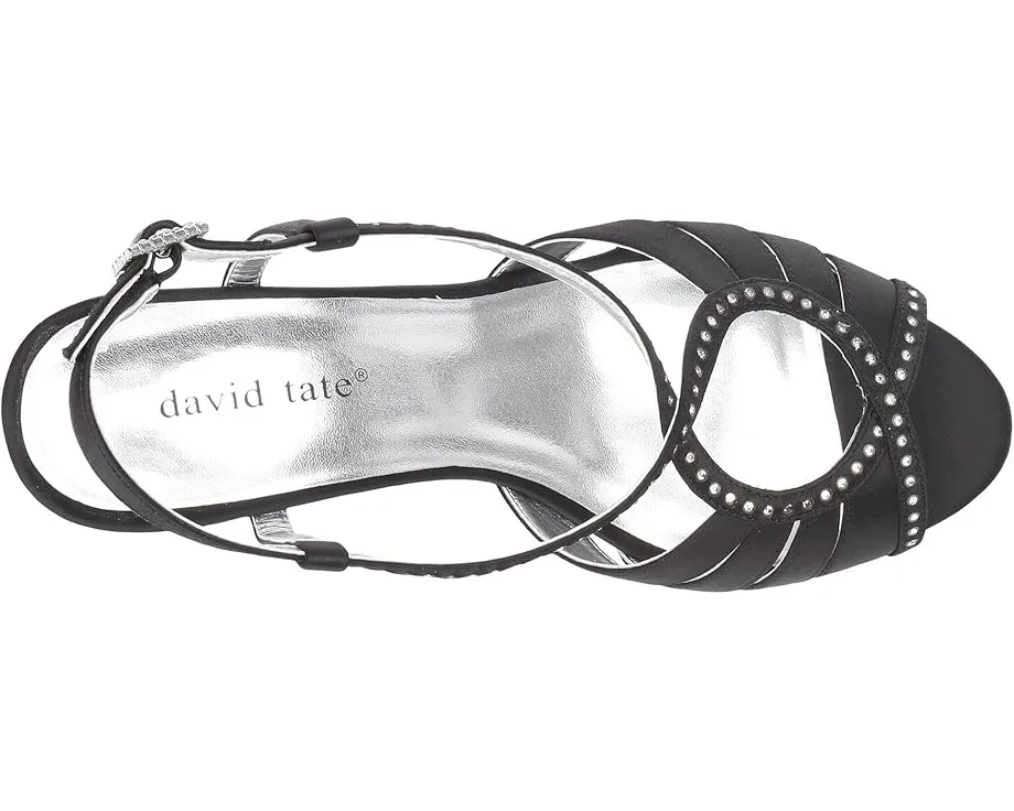 Сандалии Whisper на регулируемой шлейке с открытым носком и стразами David Tate