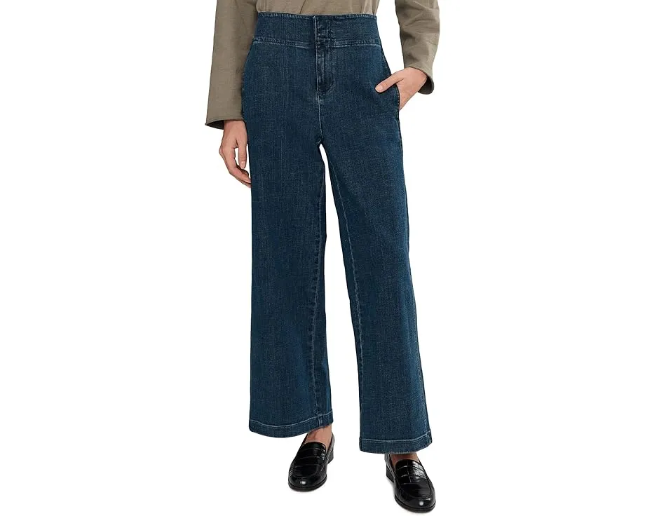 Широкие брюки полной длины из джинсовой ткани со стрейчем Petite Eileen Fisher