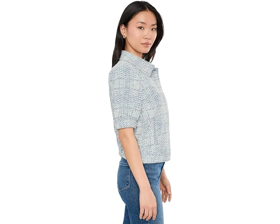 Короткий жакет Liverpool Los Angeles с рукавами-фонариками и клетчатым принтом